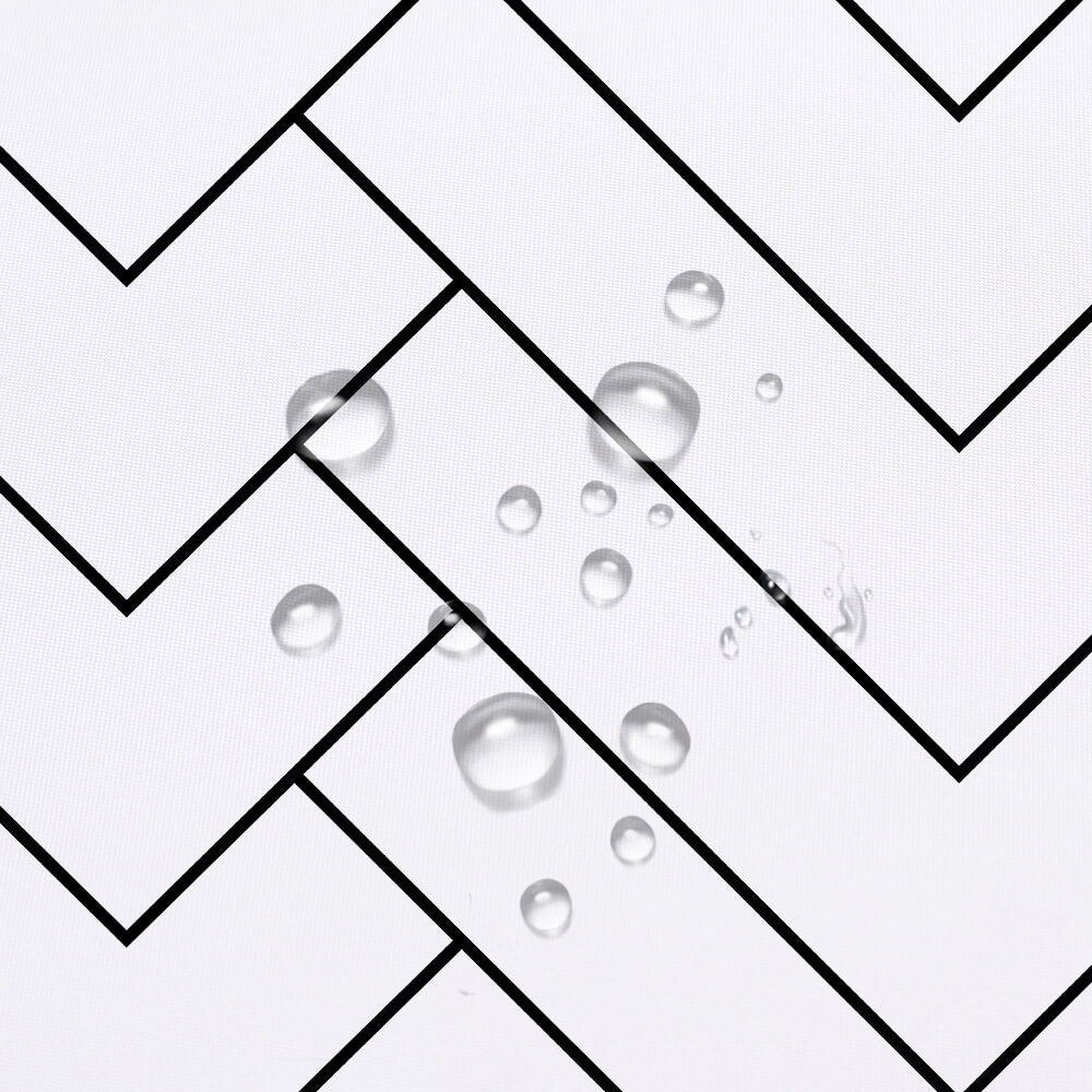 White and Black Geometry Shower Curtain
