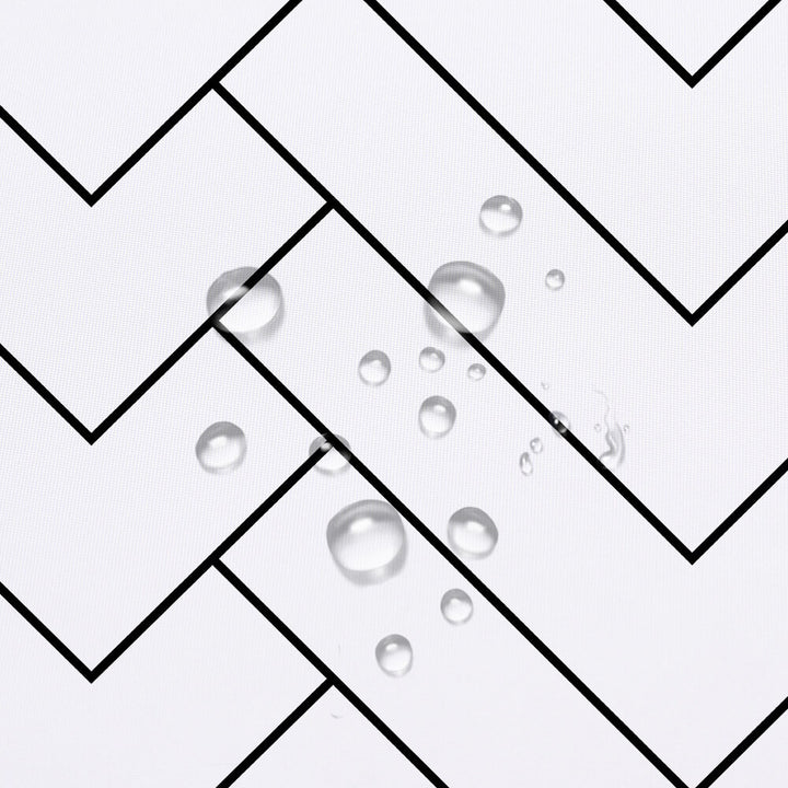 White and Black Geometry Shower Curtain